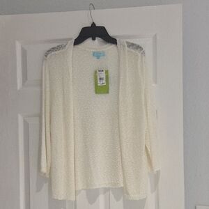 Chic White Women's Open-Front Shrug NWT